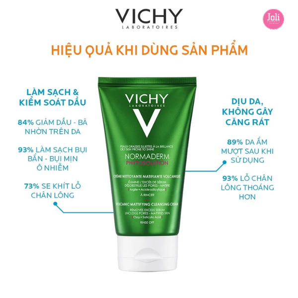 Sữa Rửa Mặt Vichy Normaderm Phyto Volcanic Mattifying Cleansing Cream 125ml