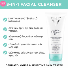Sữa Rửa Mặt Tẩy Trang 3 Tác Dụng Vichy Purete Thermale One Step Cleanser