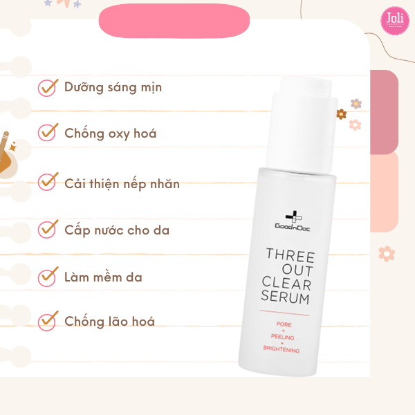 Serum Cấp Ẩm, Làm Sáng Da Goodndoc Three Out Clear 50ml