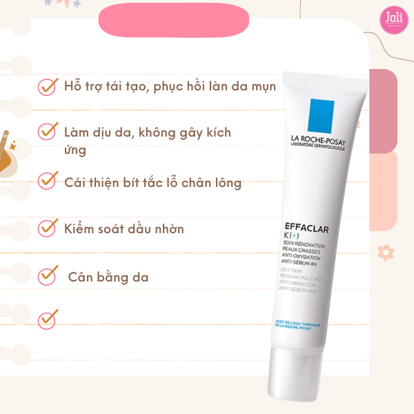 Kem Dưỡng Giảm Mụn Đầu Đen & Bóng Nhờn La Roche-Posay Effaclar K+ 40ml