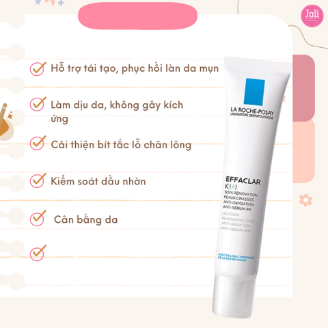 Kem Dưỡng Giảm Mụn Đầu Đen & Bóng Nhờn La Roche-Posay Effaclar K+ 40ml