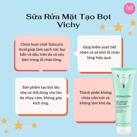 Sữa Rửa Mặt Tạo Bọt Vichy Normaderm Anti-imperfection Deep Cleansing Foaming Cream 125ml