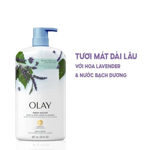 Sữa Tắm Olay Fresh Outlast Purifying Birch Water & Lavender Body Wash 975ml