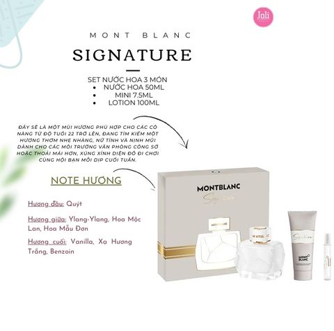 Set Nước Hoa Nữ Signature Montblanc Pour Femme For Women EDP