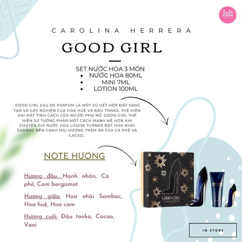 Set Nước Hoa Nữ Carolina Herrera Good Girl EDP 3 Món