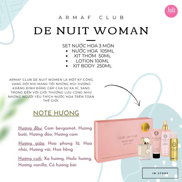 Set Nước Hoa Nữ Armaf Club The Nuit Women 4 Món