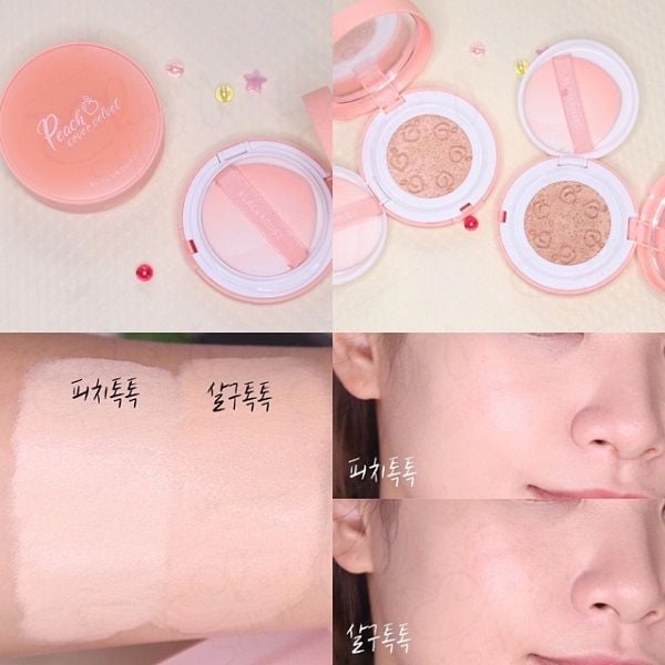 Phấn Nước Dưỡng Ẩm Black Rouge Peach Cover Velvet Cushion SPF50+ PA++++