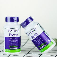 Viên Uống Ngăn Rụng Và Kích Mọc Tóc Natrol Biotin 10000mcg 100 Viên