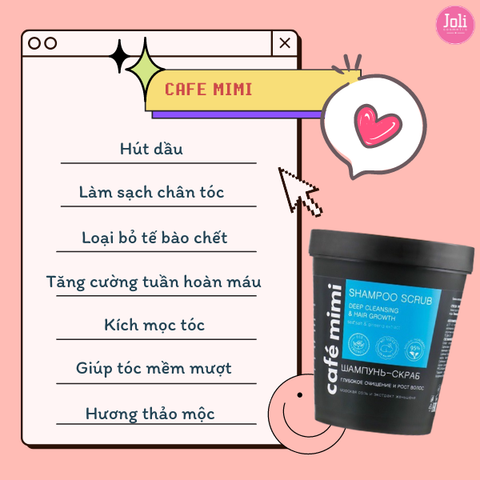 Dầu Gội Tẩy Tế Bào Chết Da Đầu Làm Sạch Kích Thích Mọc Tóc Café Mimi Shampoo Scrub 330g