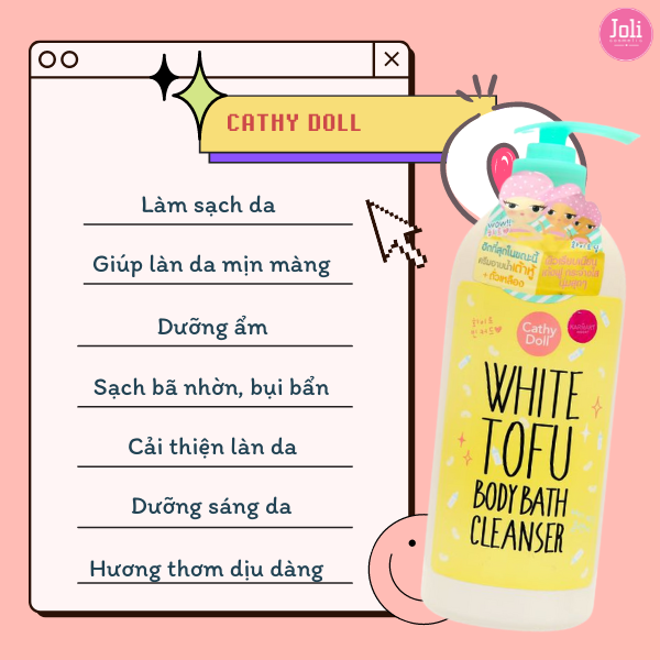 Sữa Tắm Đậu Phụ Cathy Doll White Tofu Body Bath Cleanser 750ml