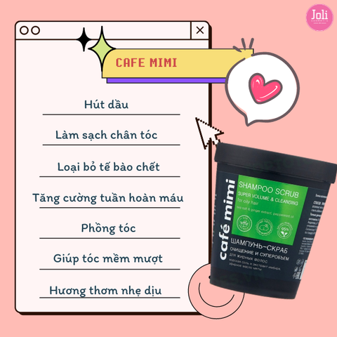 Dầu Gội Tẩy Tế Bào Chết Da Đầu Kiềm Dầu Làm Phồng Tóc Café Mimi Shampoo Scrub 330g