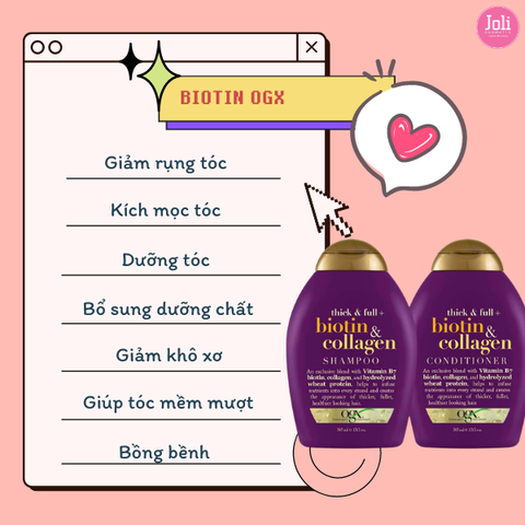 Dầu Gội Làm Dày Tóc  OGX Thick & Full + Biotin & Collagen Shampoo 385ml