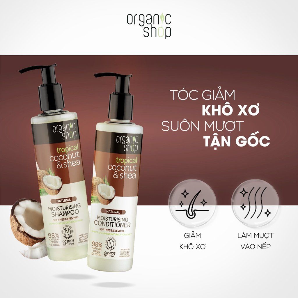 Bộ Dầu Gội & Xả Organic Shop 280ml