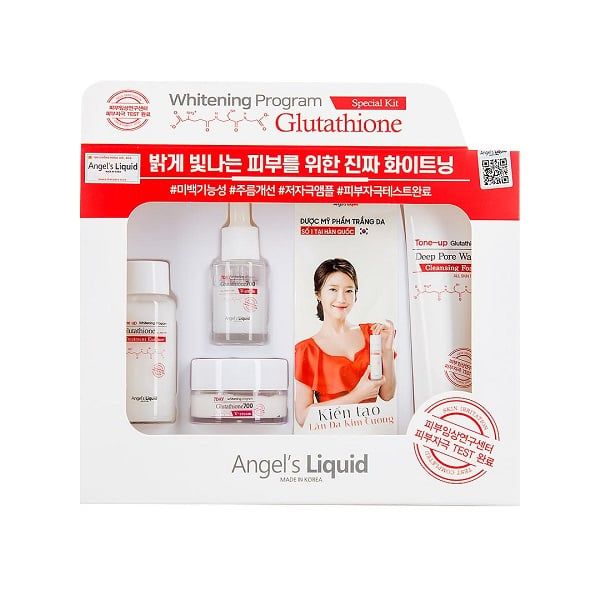 Bộ Kit Angel's Liquid Dưỡng Sáng Da, Mờ Thâm Nám 4 Món Whitening Program Glutathione Special Kit