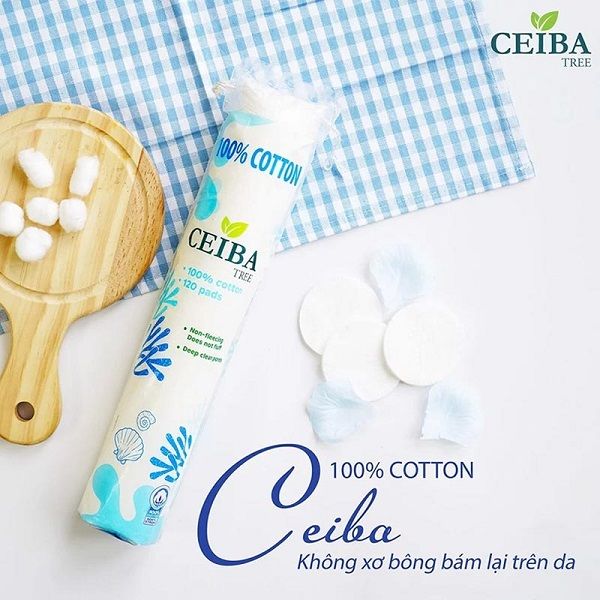 Bông Tẩy Trang Ceiba 100% Chất Liệu Cotton