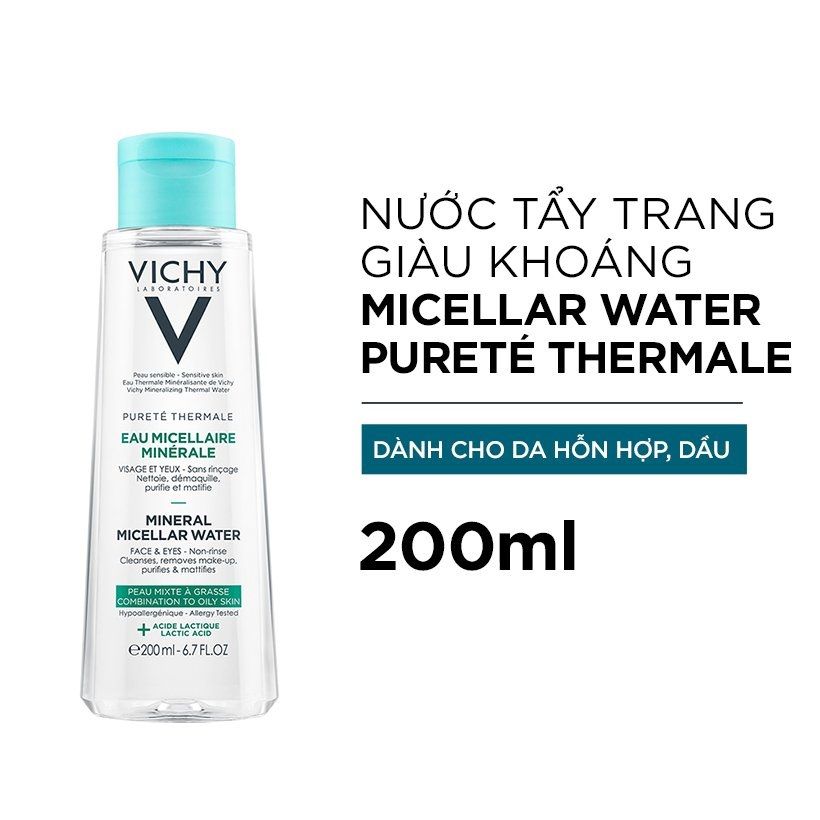 Nước Tẩy Trang Cho Da Dầu Hỗn Hợp Vichy Mineral Micellar Water For Combination To Oily Skin 200ml