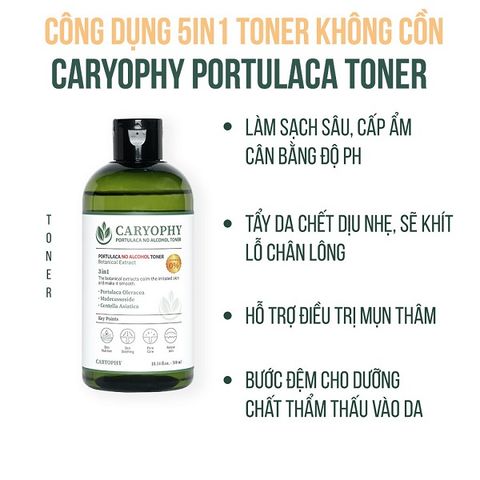 Nước Hoa Hồng Ngừa Mụn Kiềm Dầu Giảm Thâm Caryophy Portulaca Toner 300ml