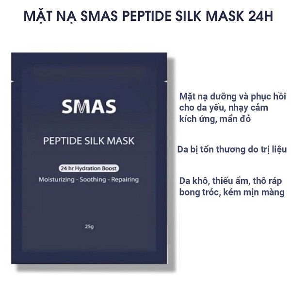 Mặt Nạ Cấp Ẩm Phục Hồi Da SMAS Peptide Silk Mask 24H Hydration Boost 25g