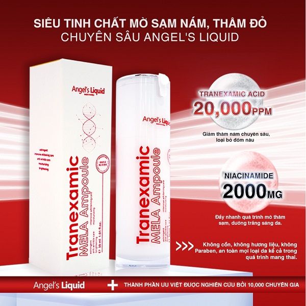 Siêu Tinh Chất Mờ Nám Chuyên Sâu Angel's Liquid Tranexamic Mela Ampoule 30ml