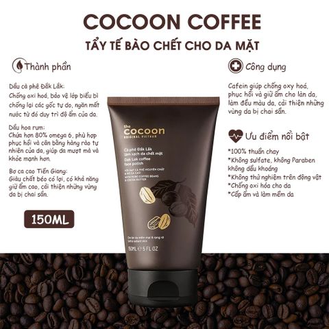 [HÀNG TẶNG] Tẩy Tế Bào Chết Mặt Cà Phê Đắk Lắk Cocoon 150ml