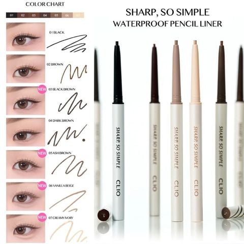 Chì Kẻ Mắt Clio Sharp So Simple Waterproof Pencil Liner 0.14g