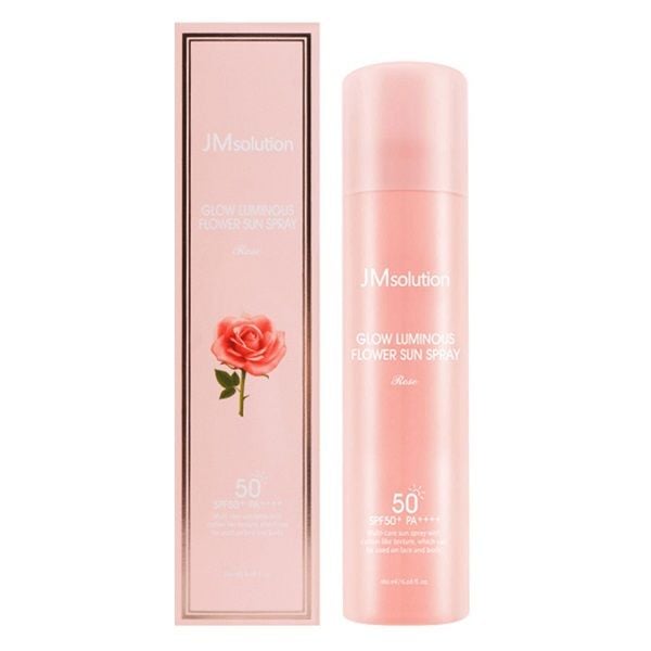 Xịt Chống Nắng JMsolution Chiết Xuất Hoa Hồng Glow Luminous Flower Sun Spray SPF50+ PA++++ 180ml