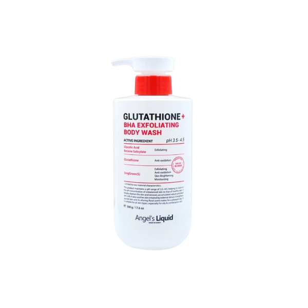 Sữa Tắm Giảm Mụn Mờ Thâm Angel's Liquid Glutathione BHA Exfoliating Body Wash 500g