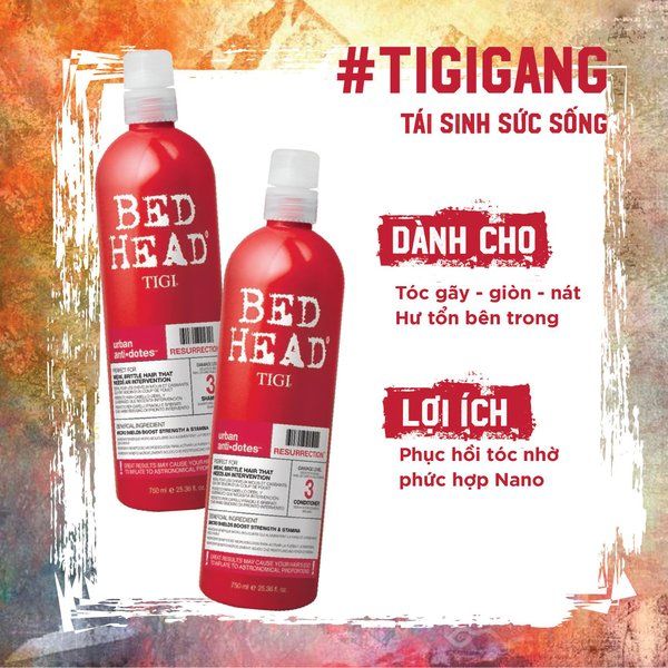 Dầu Gội & Xả TIGI Bedhead Urban antidotes Ressurection Level 3 750ml