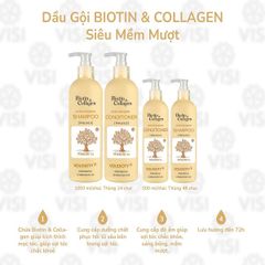 Dầu Gội & Xả Siêu Mềm Mượt Biotin Collagen Voudioty (Vàng)