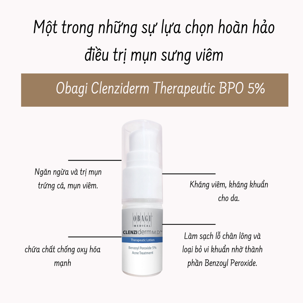 Dung Dịch Chấm Đặc Trị Mụn Viêm Obagi Clenziderm Therapeutic BPO 5% 10ml