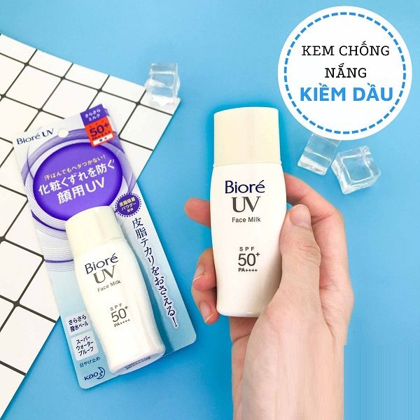 Sữa Chống Nắng Sáng Mịn Kiềm Dầu Biore UV Face Milk SPF50+/PA++++ 30ml