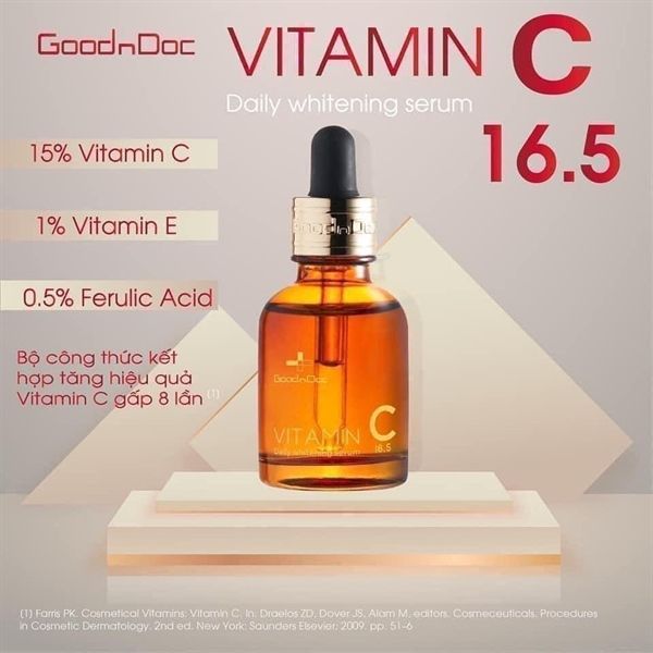 Tinh Chất Trắng Da Giảm Thâm Nám GoodnDoc Vitamin C 16.5 Daily Whitening Serum 30ml