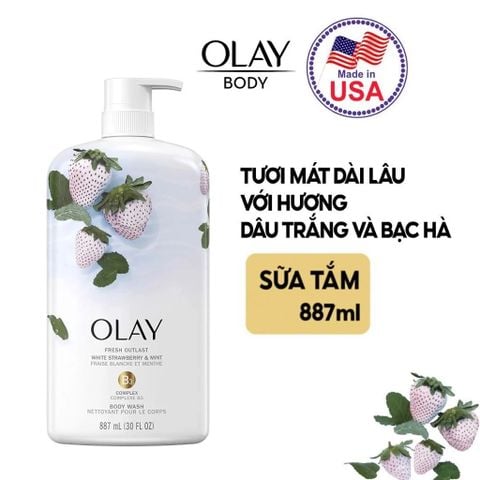 Sữa Tắm Olay Fresh Outlast White Strawberry & Mint Body Wash 975ml