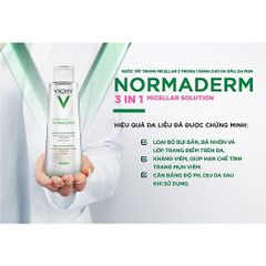 Nước Tẩy Trang Cho Da Dầu Mụn Vichy Normaderm 3-in-1 Micellar Solution 200ml