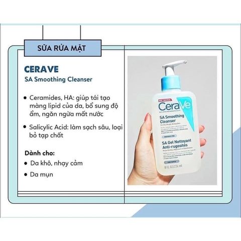 Sữa Rửa Mặt Da Nhạy Cảm Cerave SA Smoothing Cleanser 236ml