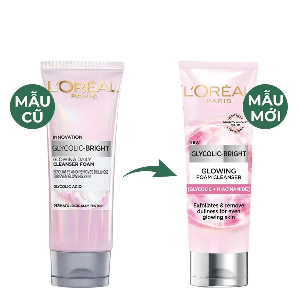 Sữa Rửa Mặt Sáng Da Loreal Paris Glycolic-Bright Glowing Foam Cleanser 100ml