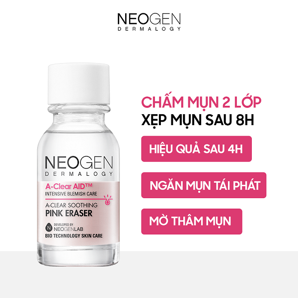 Dung Dịch Chấm Mụn Giảm Sưng Viêm Mụn 2 Lớp Neogen Dermalogy A-Clear AID Soothing Pink Eraser 15ml