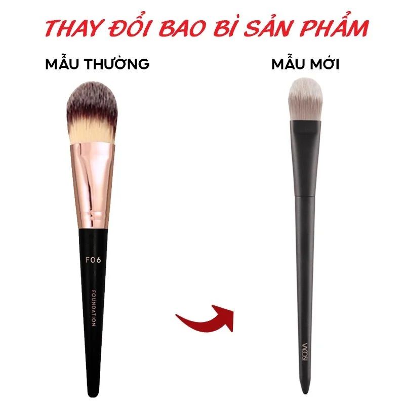 Cọ Đánh Nền Vacosi Đầu Dẹp Nhỏ F06 Foundation Brush