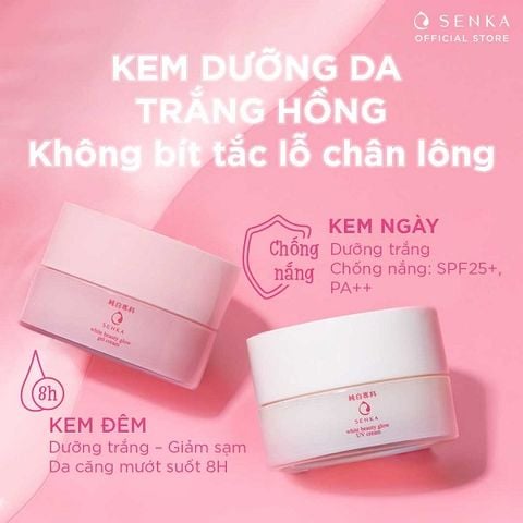 Kem Dưỡng Trắng Da Chống Nắng Ban Ngày Senka White Beauty Glow UV Cream SPF25 PA++ 50g