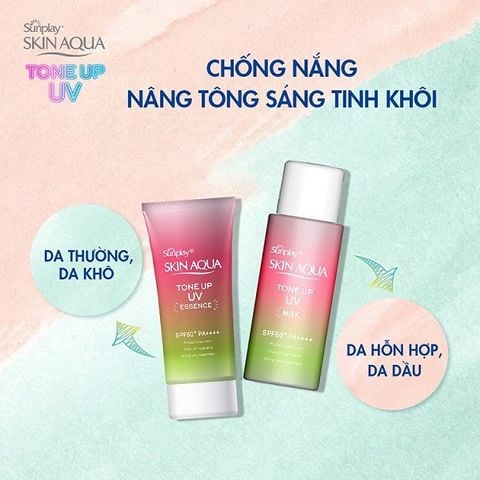 Sữa Chống Nắng Hiệu Chỉnh Sắc Da Sunplay Skin Aqua Tone Up UV Milk Happiness Aura Rose Color SPF50+ PA++++ 50g