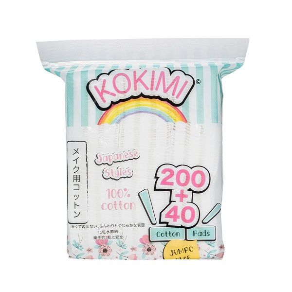 Bông Tẩy Trang Mihoo Kokimi Bông Vuông Cotton Pads Jumpo 240 Miếng
