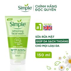 Sữa Rửa Mặt Cho Da Nhạy Cảm Simple Kind To Skin Refreshing Facial Wash 150ml