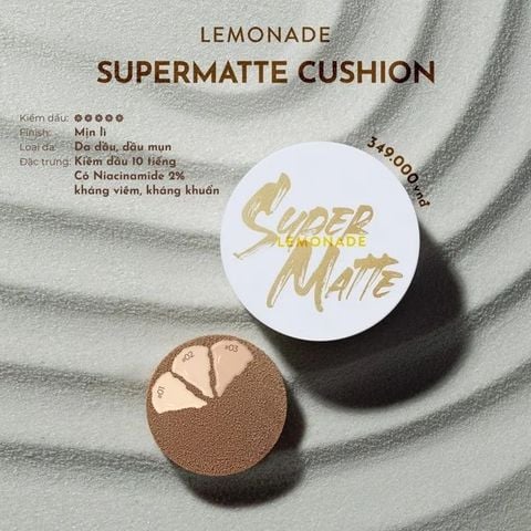 Phấn Nước Kiềm Dầu Lemonade Supermatte Cushion 15g