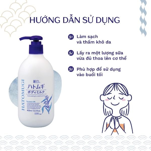 Sữa Dưỡng Thể Dưỡng Sáng Da Hatomugi Body Milk 400ml