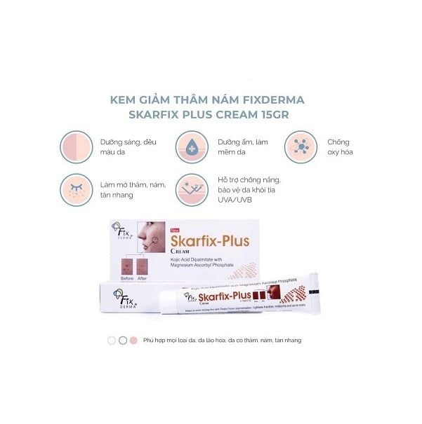 Kem Dưỡng Trị Sẹo ,Thâm Nám, Tàn Nhang Fixderma Skarfix Plus Cream 15g