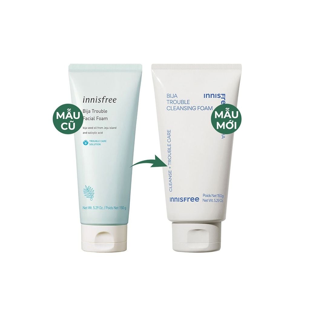 Sữa Rửa Mặt Cho Da Mụn innisfree Bija Trouble Cleansing Foam 150g
