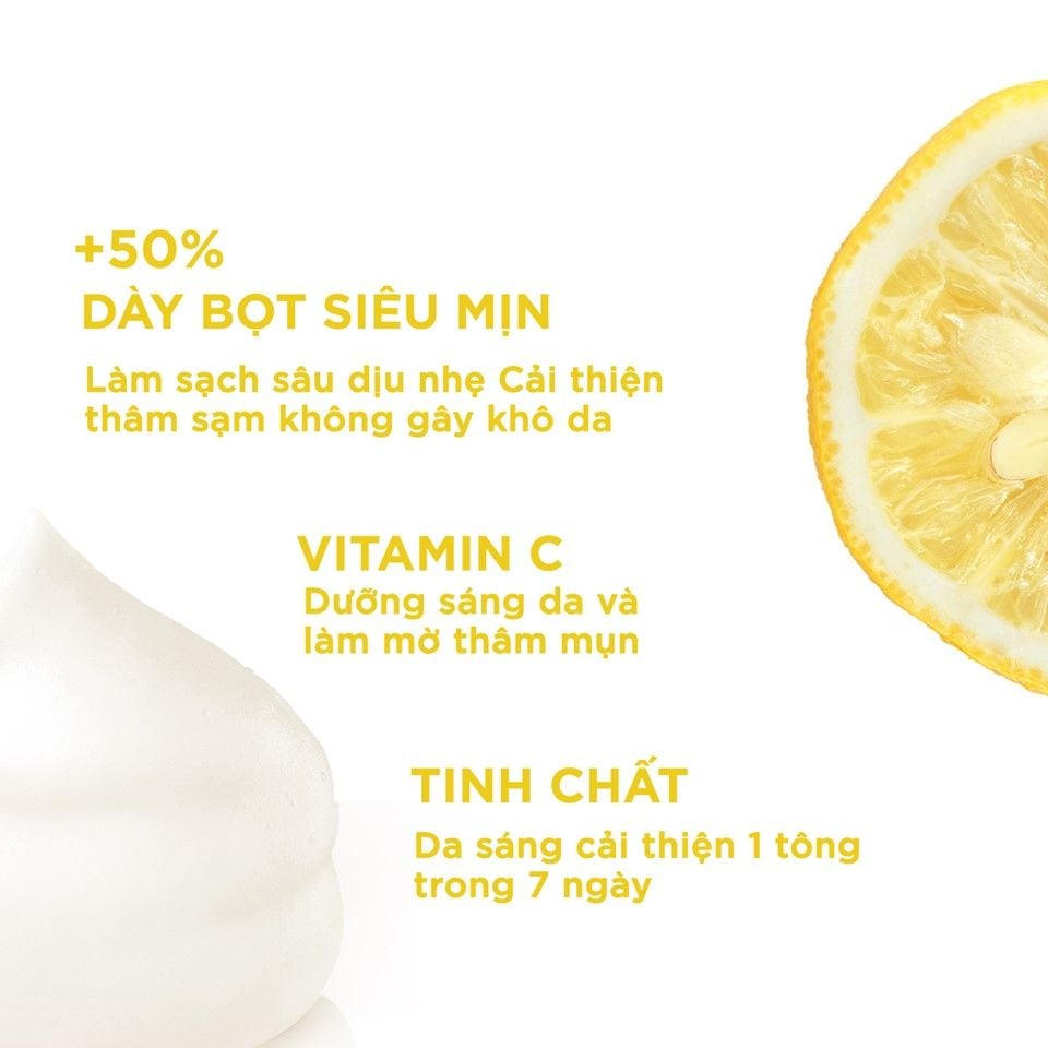 Sữa Rửa Mặt Dưỡng Sáng Da Garnier Light Complete Vitamin C Whip Foam 100ml