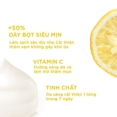 Sữa Rửa Mặt Dưỡng Sáng Da Garnier Light Complete Vitamin C Whip Foam 100ml