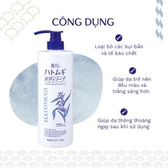 Sữa Tắm Dưỡng Ẩm Trắng Da Hatomugi Moisturizing & Washing The Body Soap 800ml