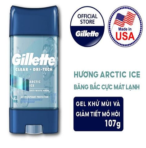 Gel Khử Mùi Giảm Tiết Mồ Hôi Gillette Clear Gel Hương Cool Wave 107g